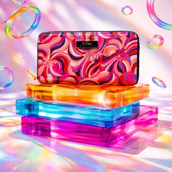 NIB Trina Turk Bohemian Pink Swirl Zip-Around Wallet - Picture 3 of 8